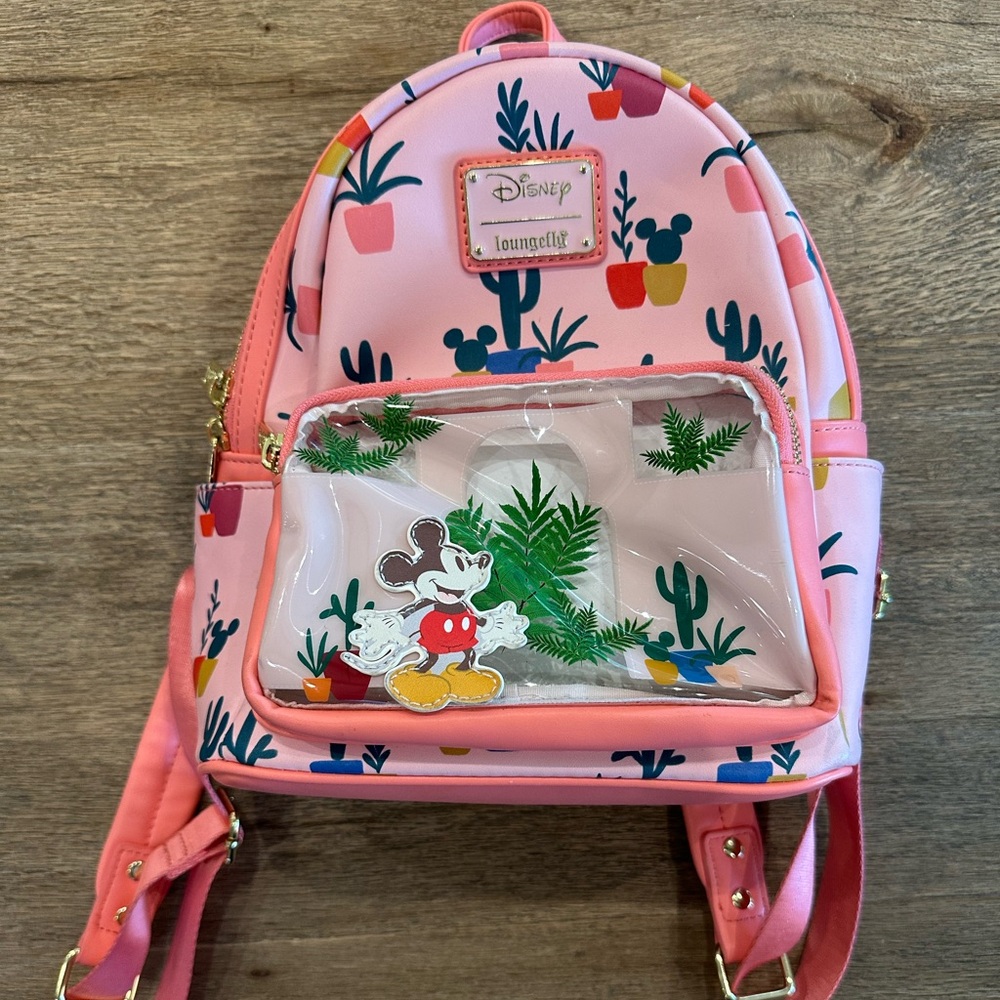 Loungefly Disney Backpack with Mickey and Cactus Design